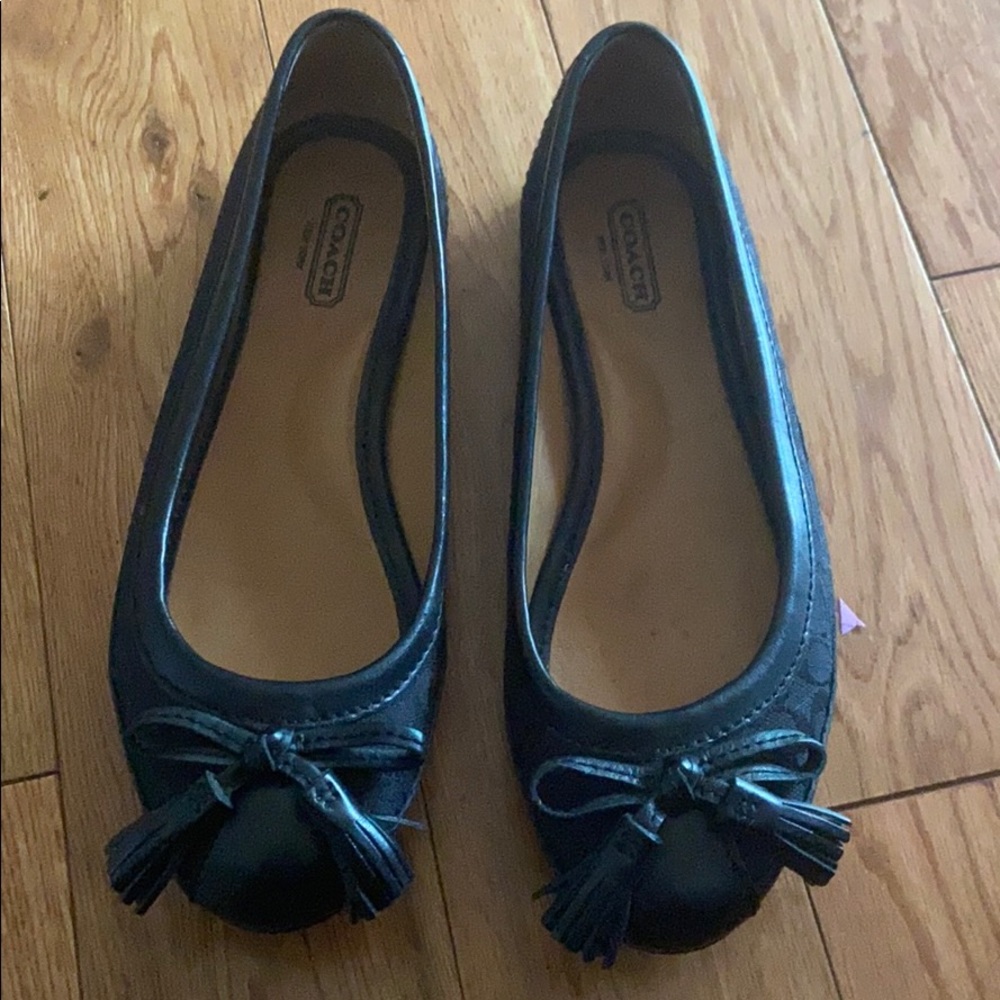 Coach Sophia Tassel Flats Black